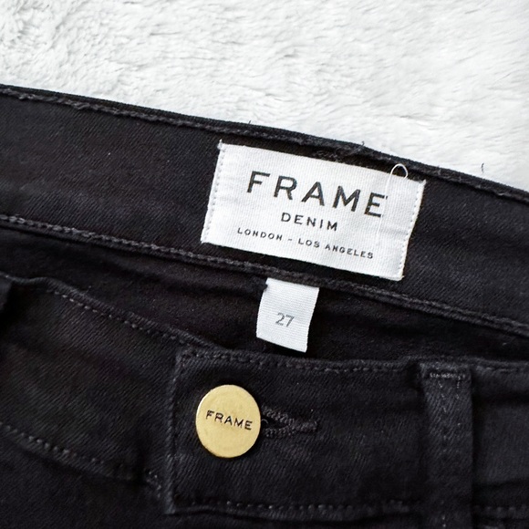 FRAME Le Skinny de Jeanne Mid-Rise Raw-Edge Step Hem Jeans - Picture 6 of 11